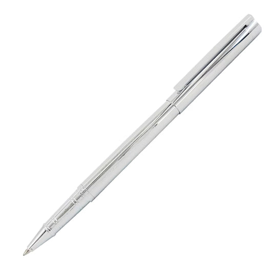 Silver pen on a white background