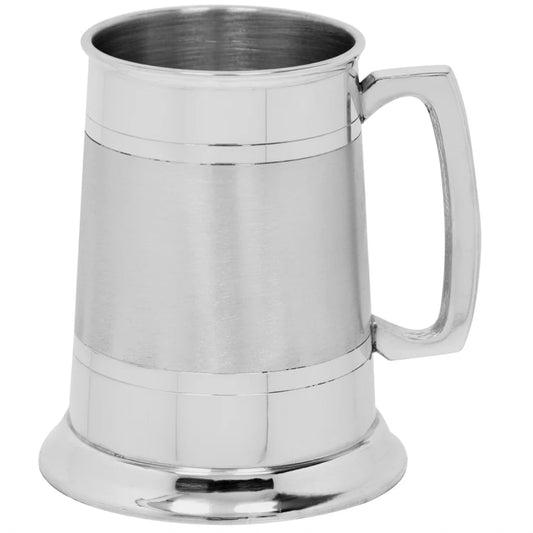 Silver tankard on a white background