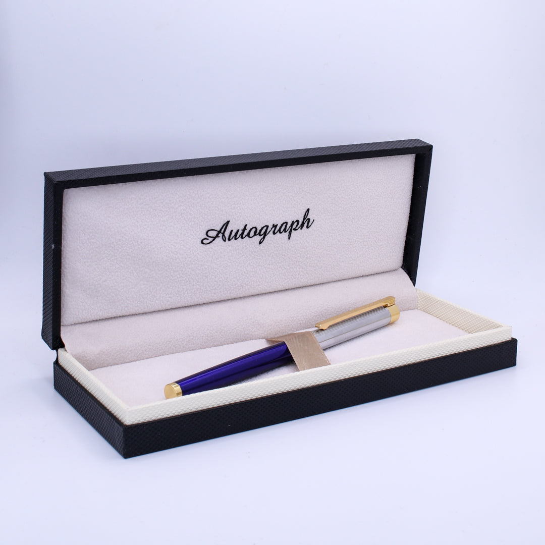Fountain pen in a 'Autograph' branded box on a white background