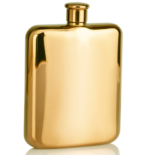 Gold flask on a white background