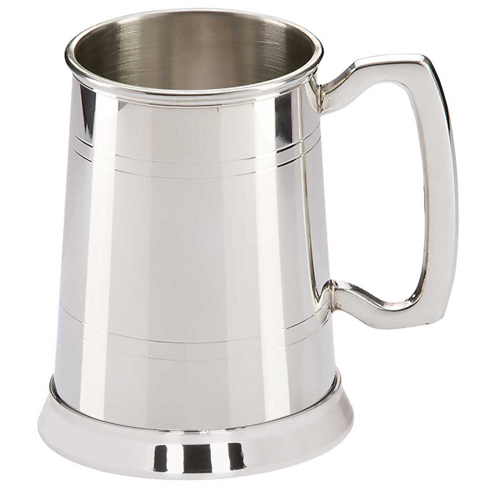 Silver tankard on a white background